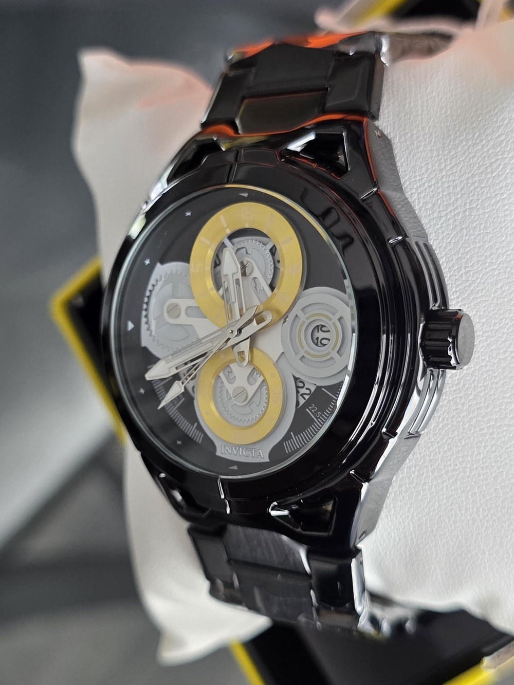 46. Invicta Men's Black and Yellow Watch